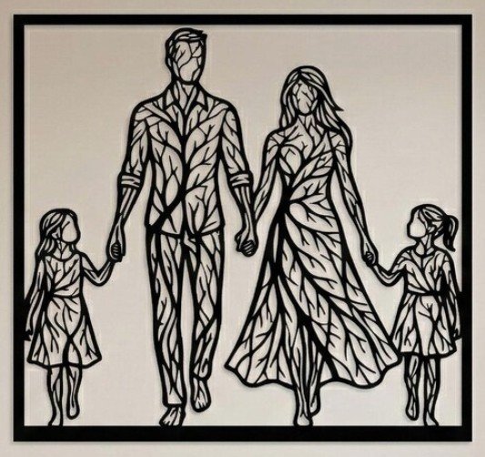 Familiy of Four - Two Daughters Wall Art