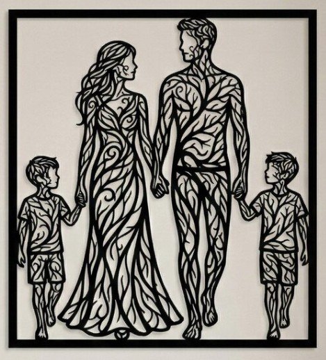 Familiy of Four - Two Sons Wall Art